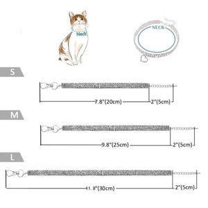 Cat Crystal Heart Collar With Diamante Rhinestone Material Cat Collars & Leads GreatmyPet 