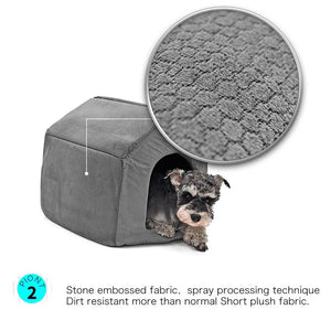 Cheap House Multifuctional House Shape Dog House Nest With Mat Foldable Pet Dog Bed Cat Bed House For Small Medium Dogs Houses, Kennels & Pens GreatmyPet 