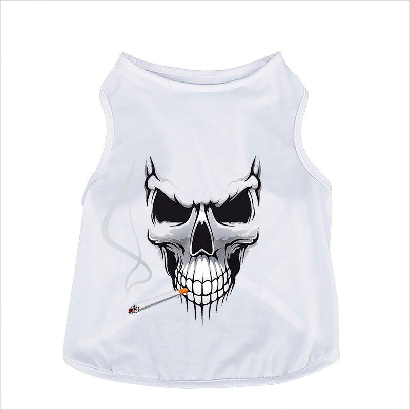 NEW Halloween 3D Lifelike Printing Pet shirts. Dog Vests GreatmyPet Smoke Skull S 