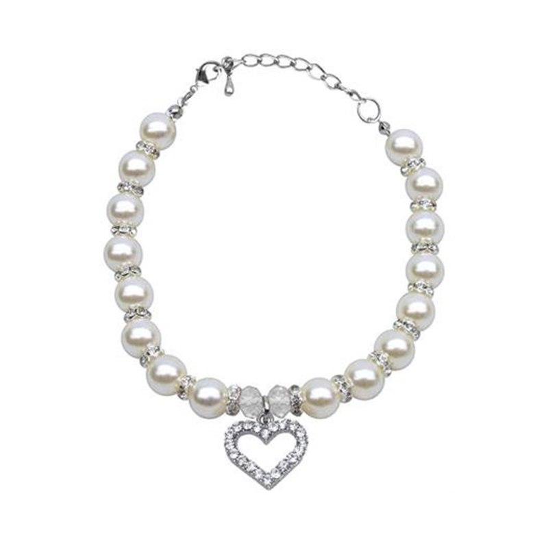 Dog Collar Heart Pendant. Special Edition. Dog Accessories GreatmyPet White L 