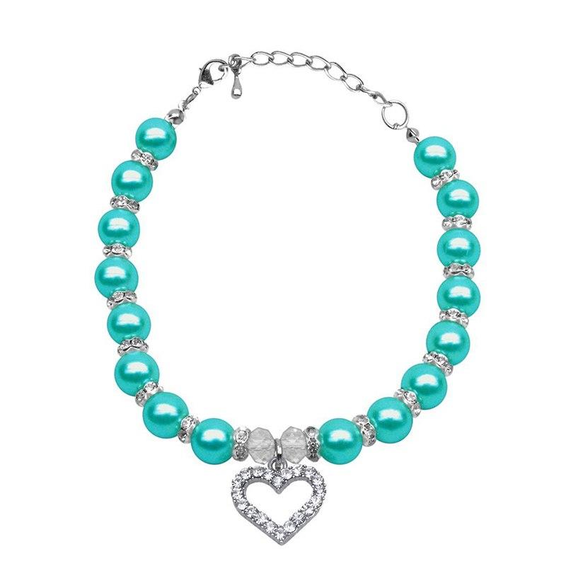 Dog Collar Heart Pendant. Special Edition. Dog Accessories GreatmyPet Blue L 