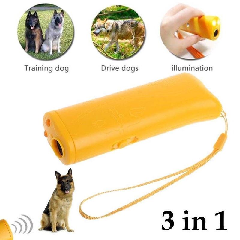 3 in 1 Ultrasound Dog Training Device. Dog Accessories GreatmyPet Yellow 