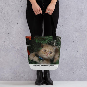Custom Photo - Pet printed Tote bag GreatmyPet Black 