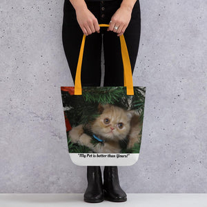 Custom Photo - Pet printed Tote bag GreatmyPet Yellow 
