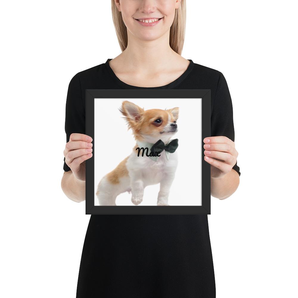 Custom Photo Max- Dog Framed poster GreatmyPet Black 10×10