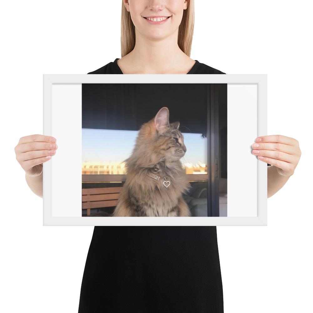 Custom Photo - Pet Framed poster GreatmyPet White 12×18