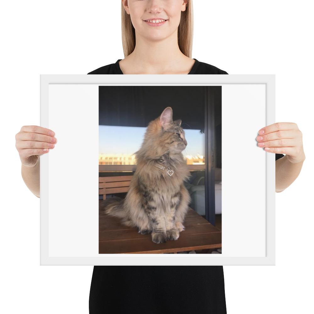 Custom Photo - Pet Framed poster GreatmyPet White 16×20