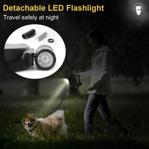 Dog leash with LED Flashlight + Bag Dispenser Dog Accessories GreatmyPet 