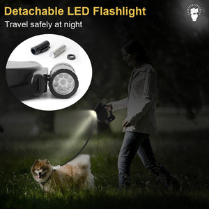 Dog leash with LED Flashlight + Bag Dispenser Dog Accessories GreatmyPet 