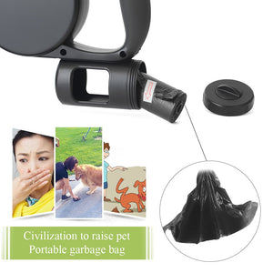 Dog leash with LED Flashlight + Bag Dispenser Dog Accessories GreatmyPet 