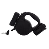 Dog leash with LED Flashlight + Bag Dispenser Dog Accessories GreatmyPet black 