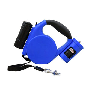 Dog leash with LED Flashlight + Bag Dispenser Dog Accessories GreatmyPet Blue 