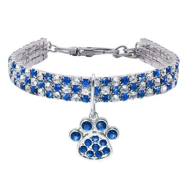 Pet Crystal Collar. One Of A Kind Collars GreatmyPet Blue Palm S 20CM China