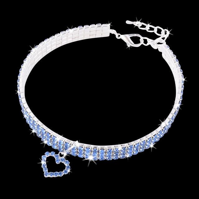 Pet Crystal Collar. One Of A Kind Collars GreatmyPet Blue Heart L 30CM China
