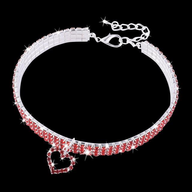 Pet Crystal Collar. One Of A Kind Collars GreatmyPet Red Heart L 30CM China