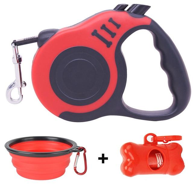 LuckyLeash-Leash with Built-in Water Bottle GreatmyPet Red 5 M 