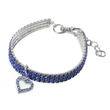 Cat Crystal Heart Collar With Diamante Rhinestone GreatmyPet Heart Blue S (20cm) 