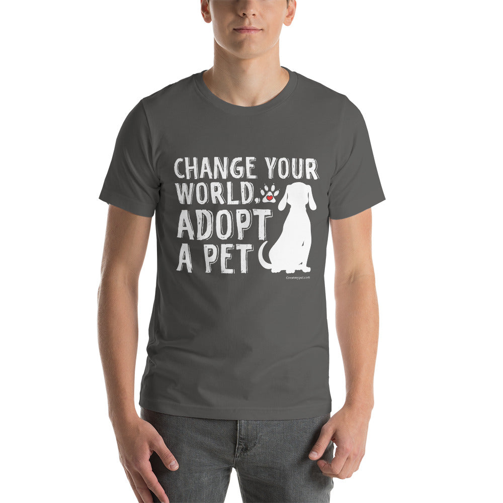 Change Your World T Shirt GreatmyPet Asphalt S 