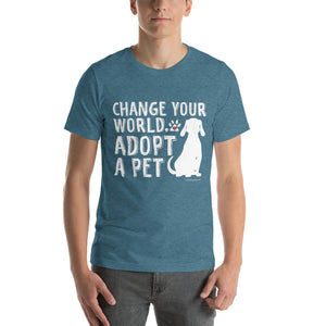 Change Your World T Shirt GreatmyPet Heather Deep Teal S 