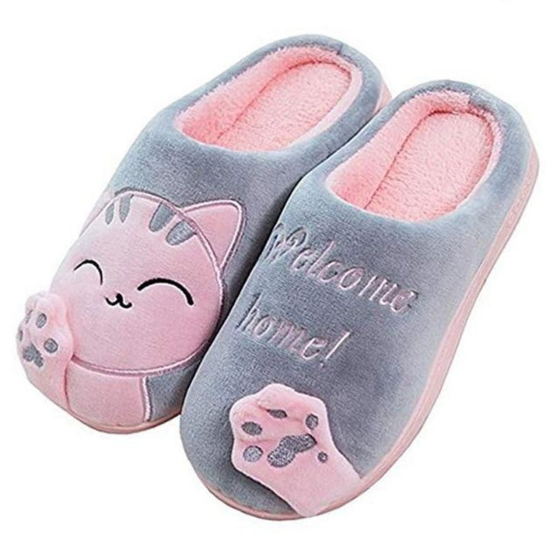 Cartoon Cat Slippers GreatmyPet Gray 44-45 